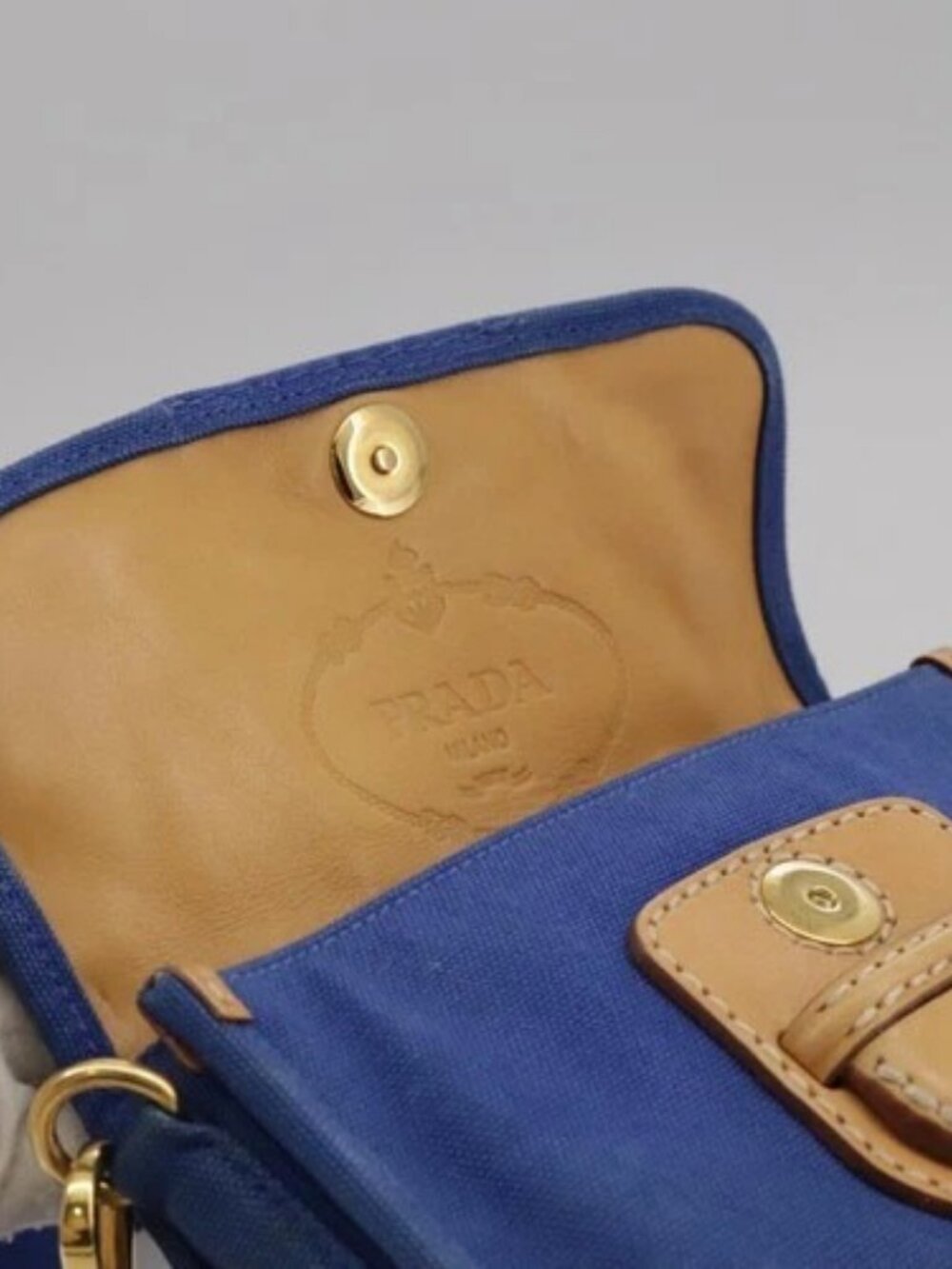 PRADA Shoulder Bag Canvas Blue Auth 111326 - Picture 8 of 16